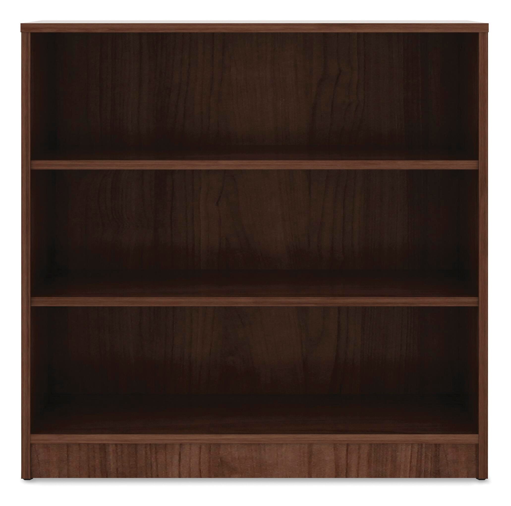 Lorell Laminate 3 Shelf Bookcase, 36 x 12 x 36 Inches, Walnut 1575457